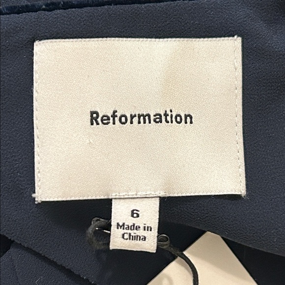 Reformation Elvira Velvet Boat Neck Open Back Midi Maxi Dress Navy NWT Size 6 - Picture 15 of 16